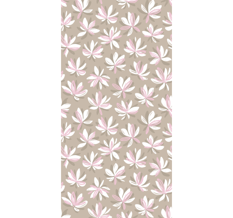 Pink and brown flours flower wallpaper - TenStickers