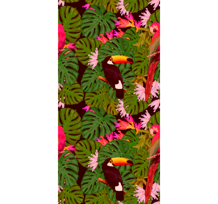 Elegant plants and animals jungle wallpaper - TenStickers