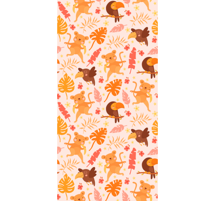 Playful Jungle Fauna cats wallpaper - TenStickers