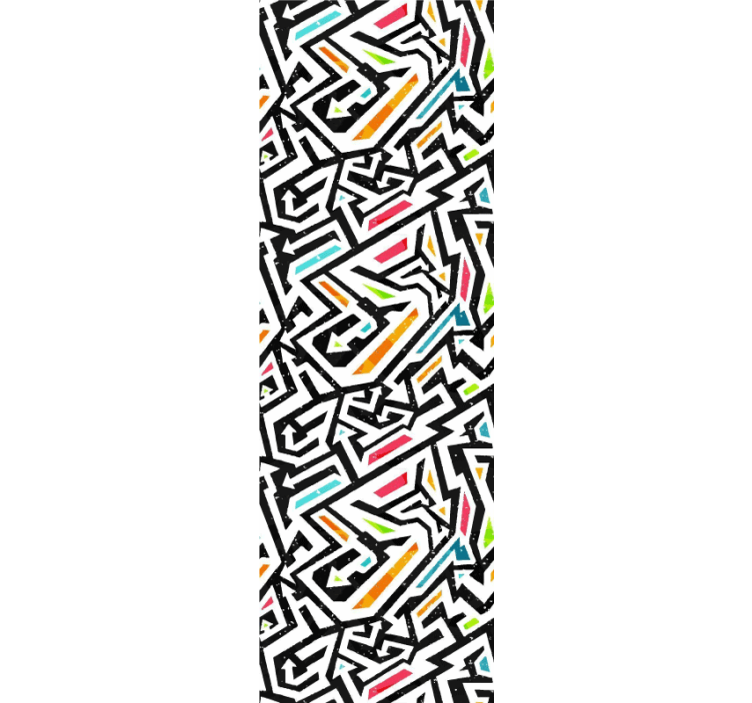 Black and white with colour patch art wallpaper - TenStickers