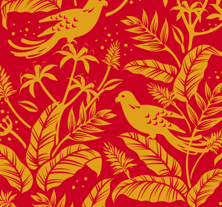 Red and yellow bird Wallpaper - TenStickers