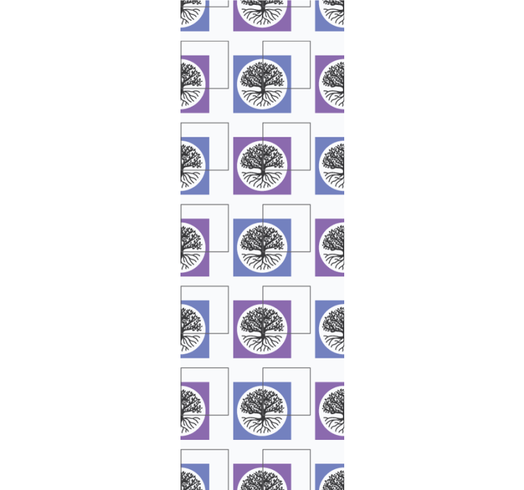 Geometric Tree Design wall paper in bedroom - TenStickers