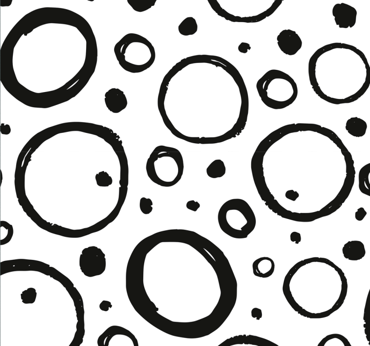 Black abstract bubbles Spotty Wallpaper - TenStickers