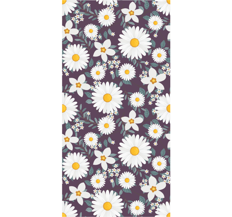 Painted pretty floral pattern wallpaper - TenStickers