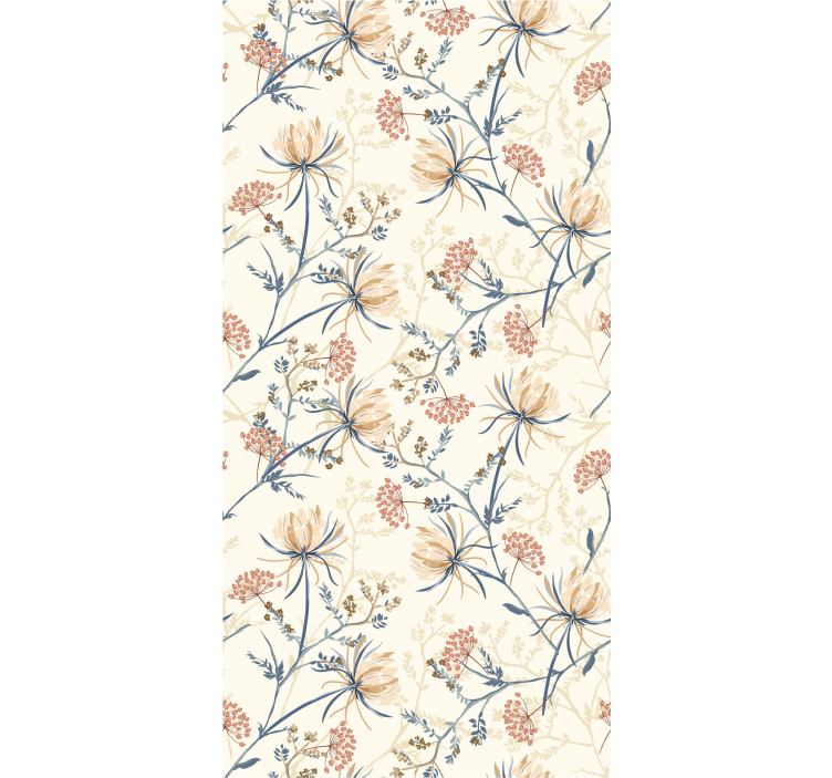 Botanical floral vintage style wallpaper - TenStickers