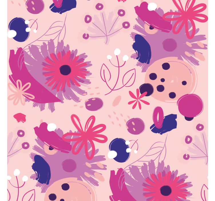 Floral Array Design flowers wallpaper - TenStickers