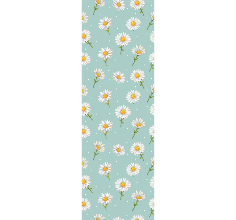 Daisy Field Pattern flowers wallpaper - TenStickers
