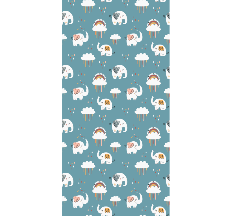 Elephant in the rain animal wallpaper - TenStickers