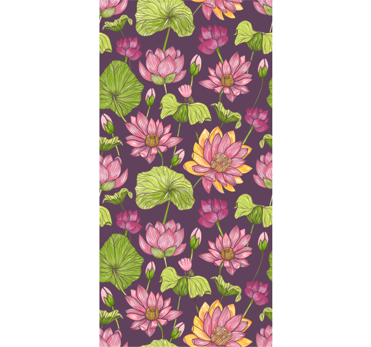 Botanical Bloom Pattern flowers wallpaper - TenStickers