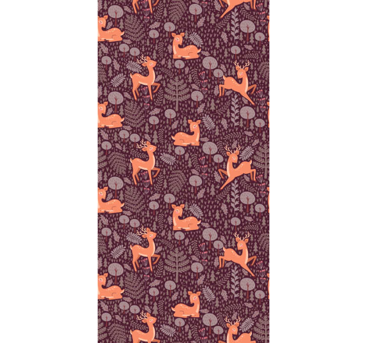 Fawn Forest Pattern animals wallpaper - TenStickers