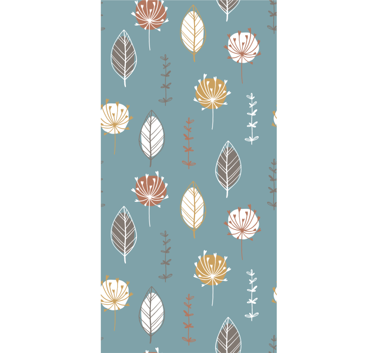 Botanical Motifs Pattern leaves wallpaper - TenStickers