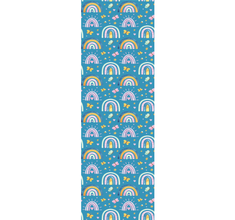 Butterfly Rainbow Patterns wallpaper childrens room - TenStickers