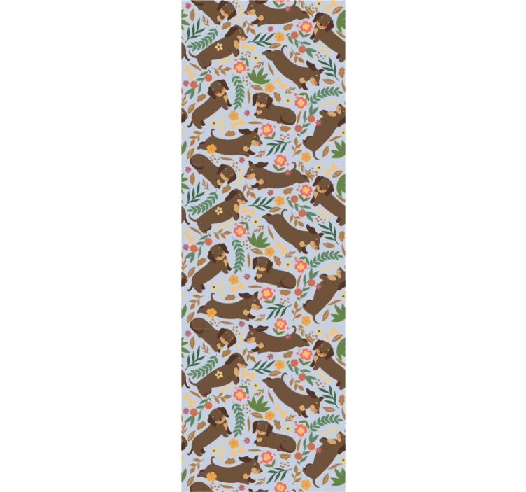 Elephant Floral Pattern cute dog wallpaper - TenStickers