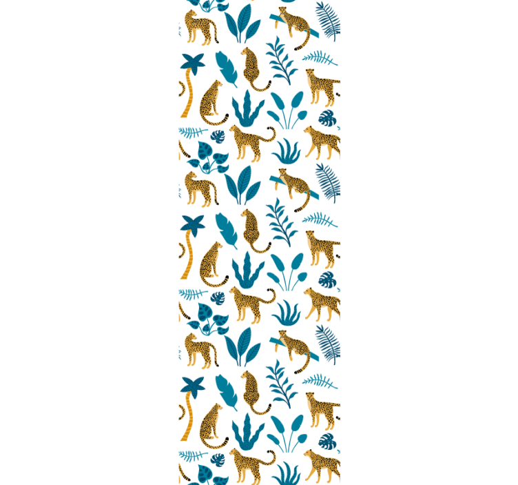 Tropical leopard pattern Living Room Wallpaper - TenStickers