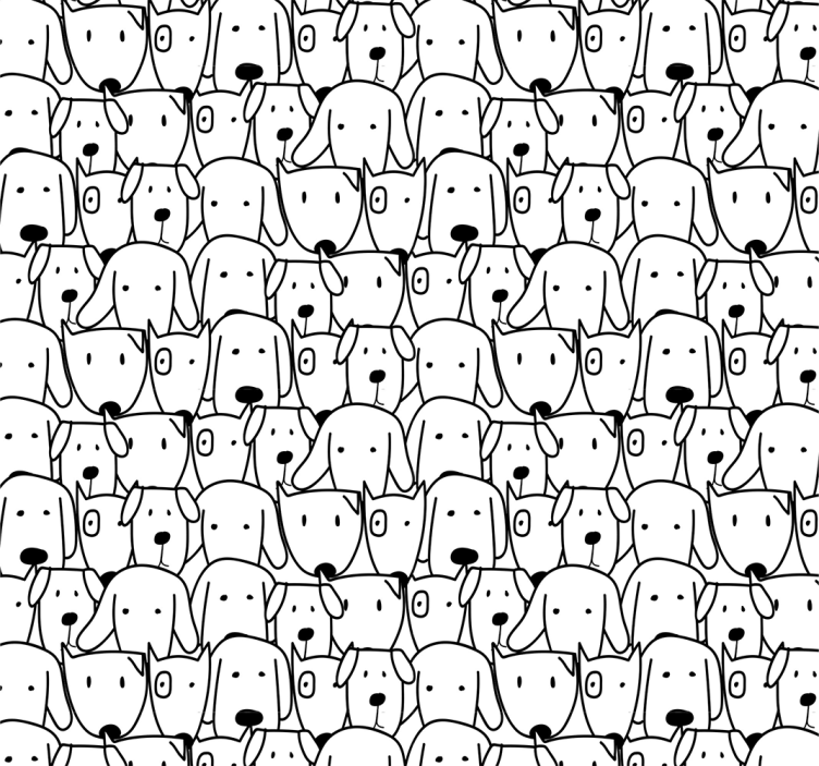 Cute dogs pattern Bedroom Wallpaper - TenStickers
