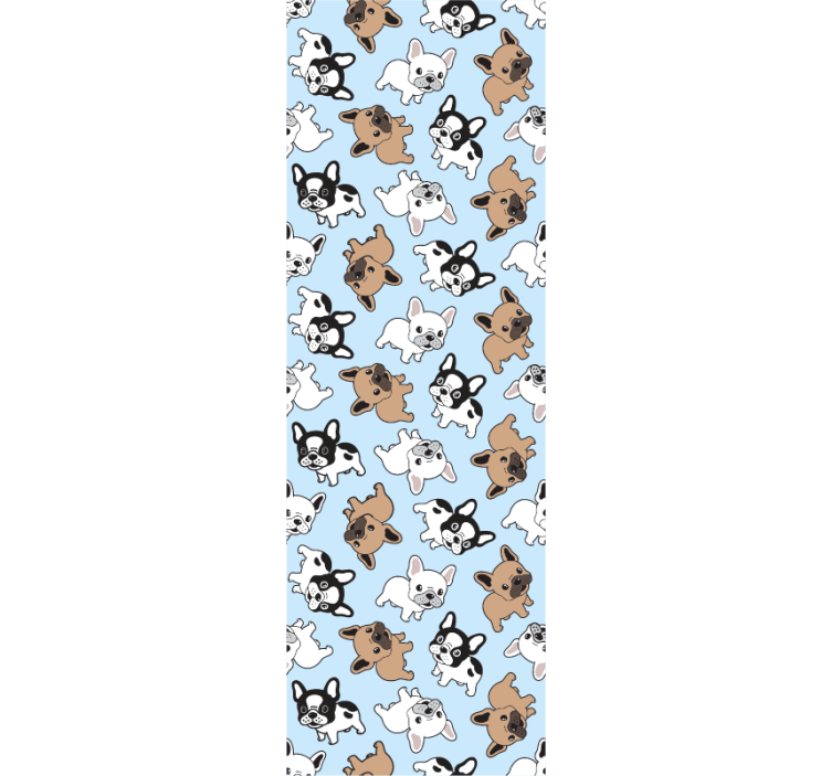 French bulldog pattern Bedroom Wallpaper - TenStickers