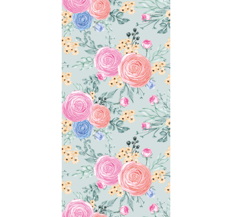 Delicate pastel flowers Flowery Wallpaper - TenStickers