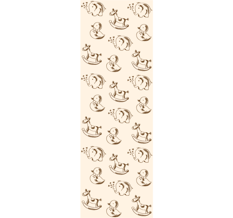 Cute design elephant, duck and horse Wallpaper - TenStickers