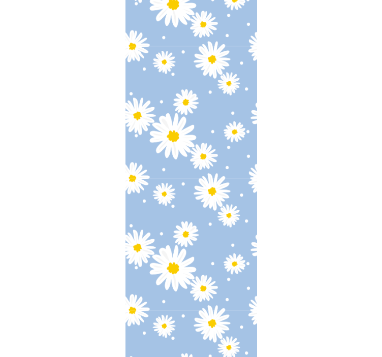Daisy Pattern Motif flowers wallpaper - TenStickers