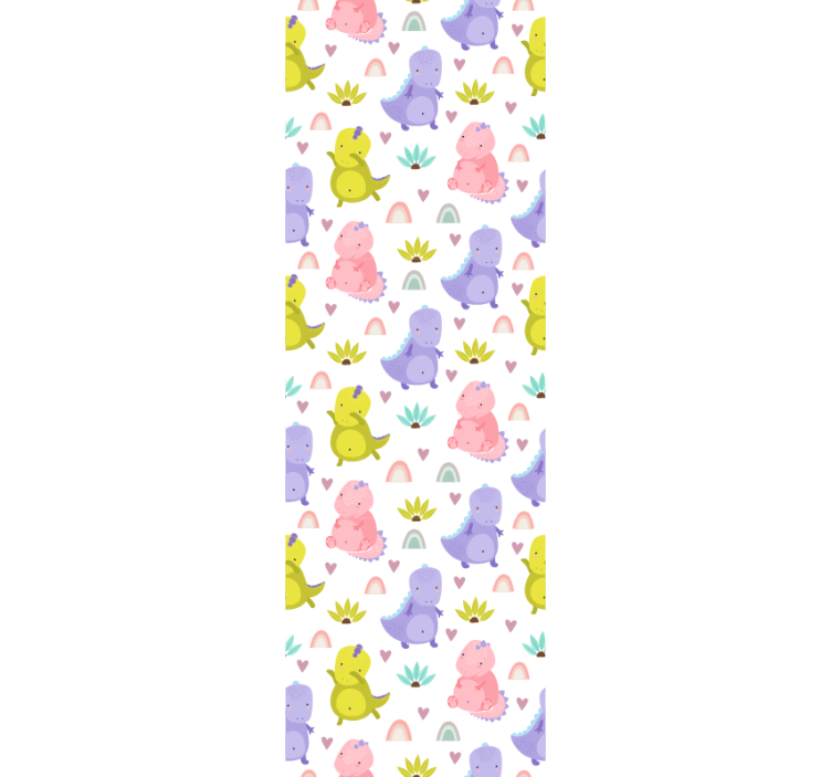 Colorful dinosaurs pattern wallpaper - TenStickers