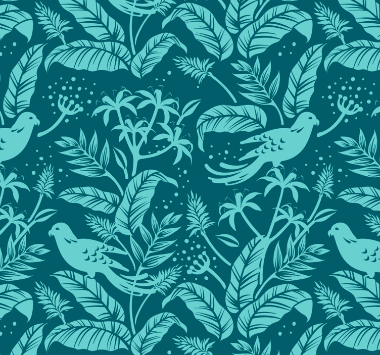 Turquoise flying birds Bedroom wallpaper - TenStickers