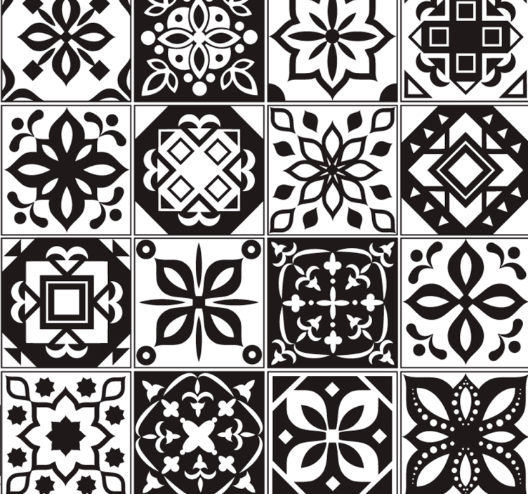 Arabesque - Black & White Ornamental Wallpaper - TenStickers