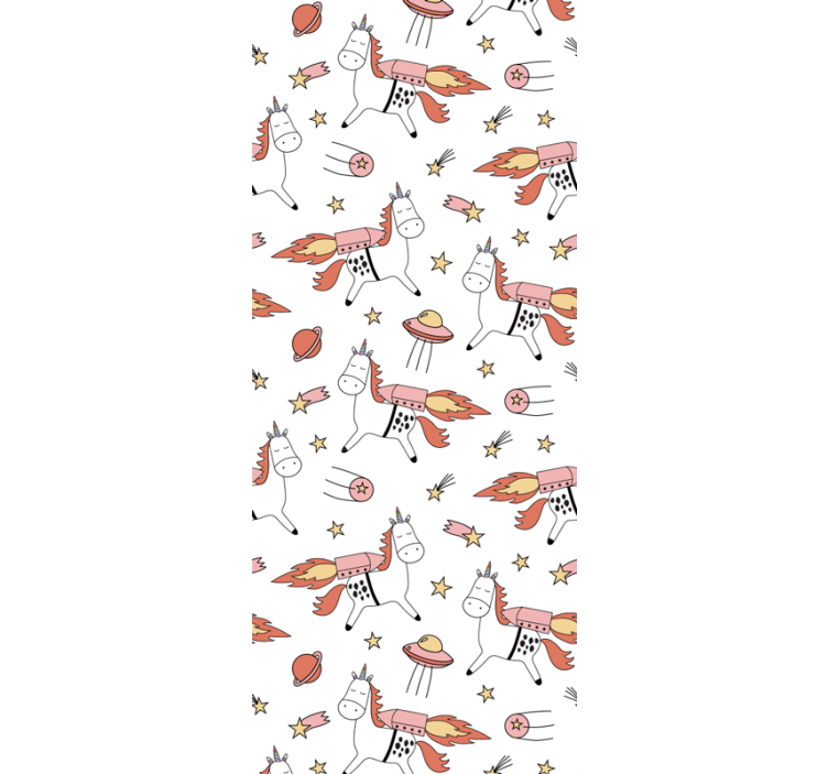 Playful Unicorn Pattern animals wallpaper - TenStickers