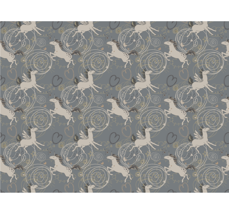 Pegasus unicorns dark Childrens Wallpaper - TenStickers