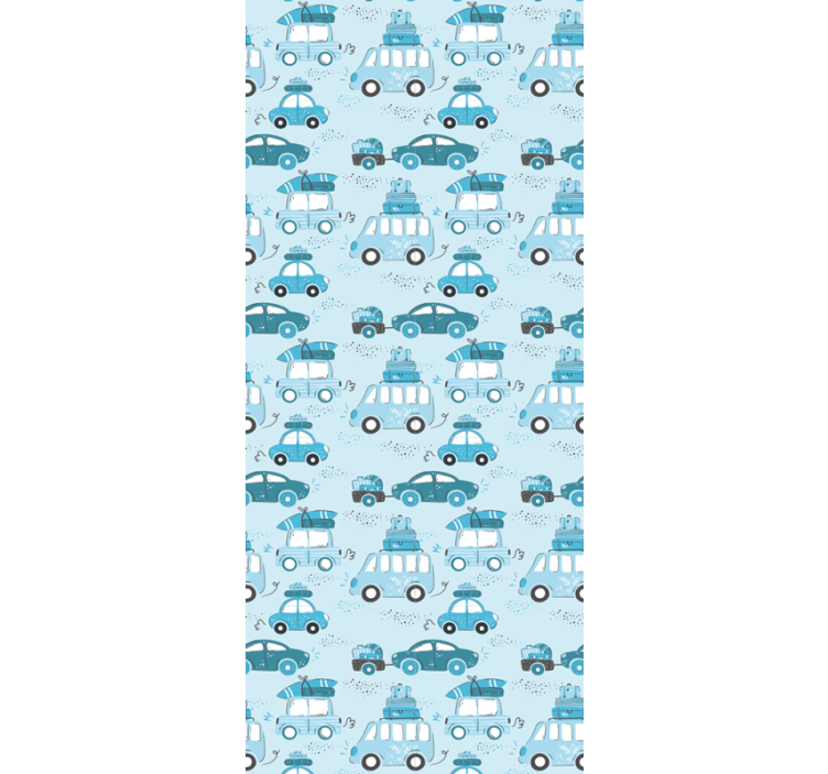 Blue city vehicles nordic style kids wallpaper - TenStickers