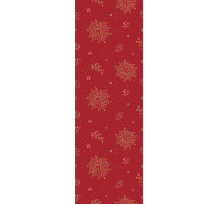 Christmas pattern with flowers wallpaper - TenStickers