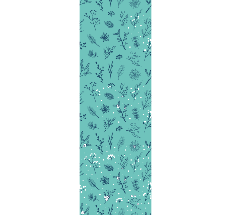 Festive Botanical holiday christmas wallpaper - TenStickers