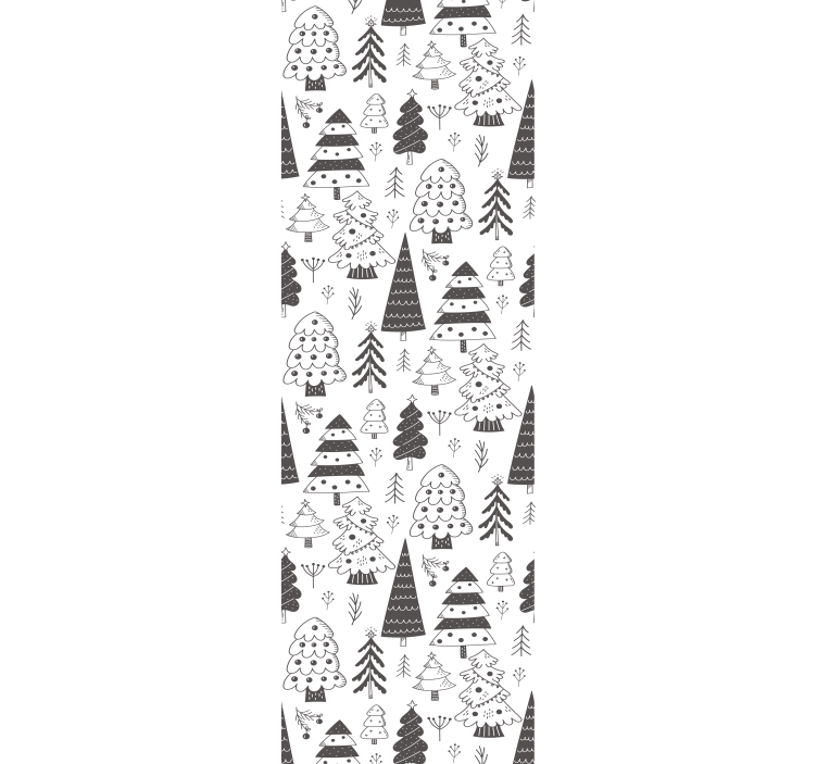 Festive Trees Pattern holiday christmas wallpaper - TenStickers