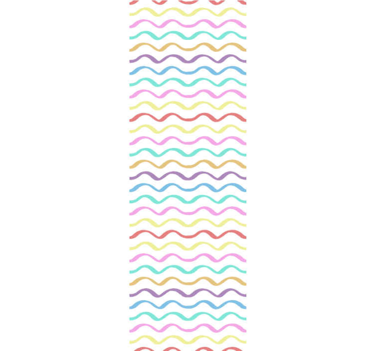 Colorful Wavy Lines wallpaper geometric - TenStickers