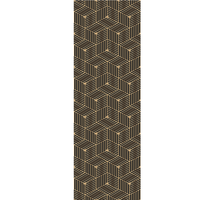 Golden geometric deco pattern Square Wallpaper - TenStickers