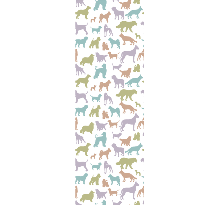 Colorful silhouettes cute dog wallpaper - TenStickers