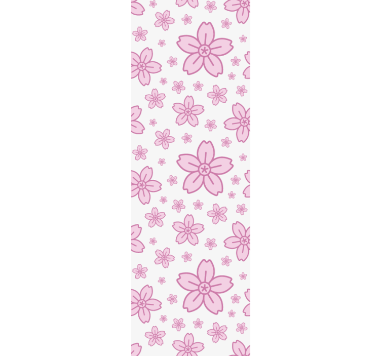 Pink floral pattern flowers wallpaper - TenStickers