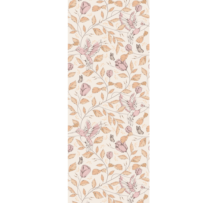 Tulips pattern beige colors flower wallpaper - TenStickers