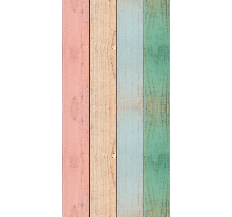 Wooden textured colorful planks wallpaper - TenStickers