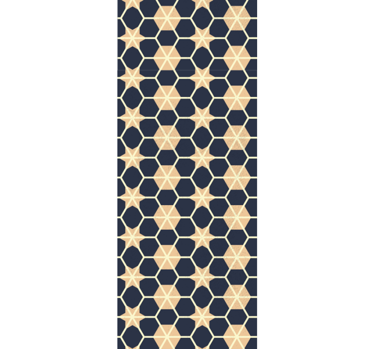 Hexagonal star pattern living area wallpaper - TenStickers