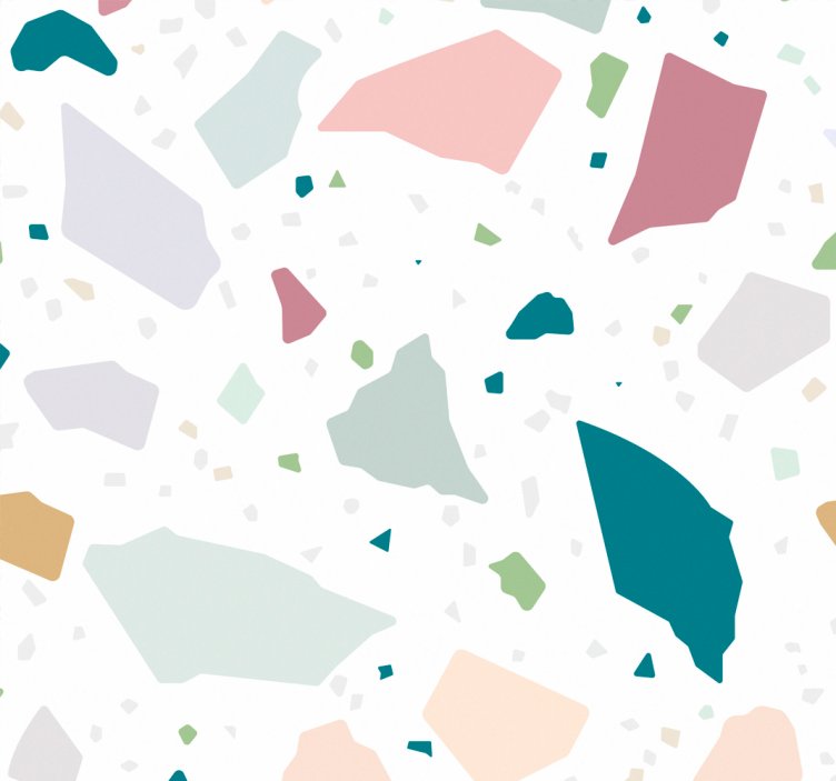 Colorful geometric terrazzo kitchen wallpaper - TenStickers