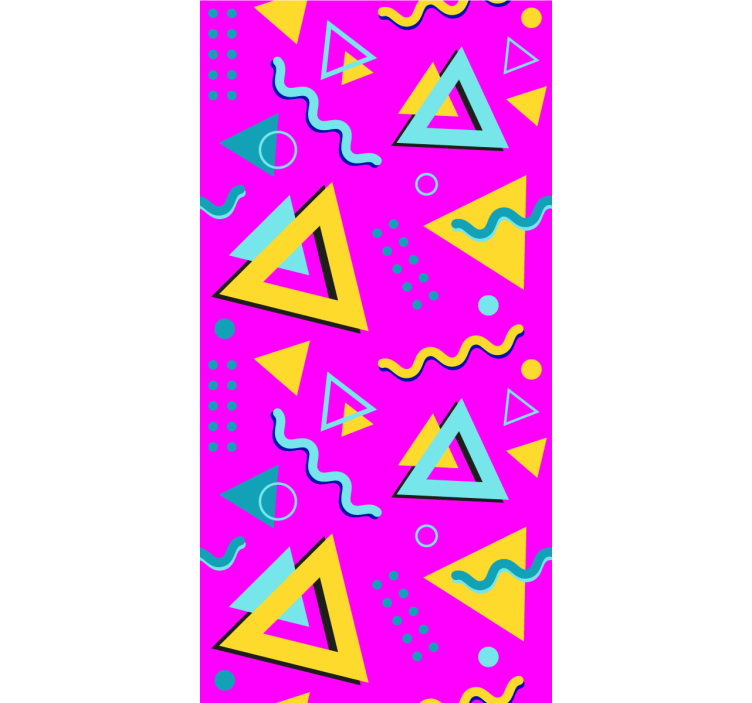 Retro pink pattern triangles wallpaper - TenStickers