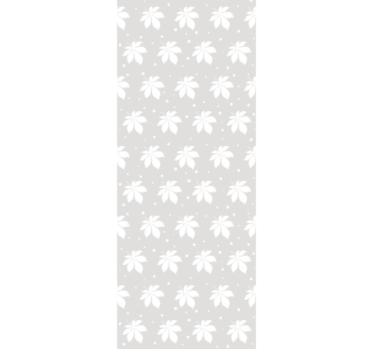 Gray and white pattern leaves wallpaper - TenStickers