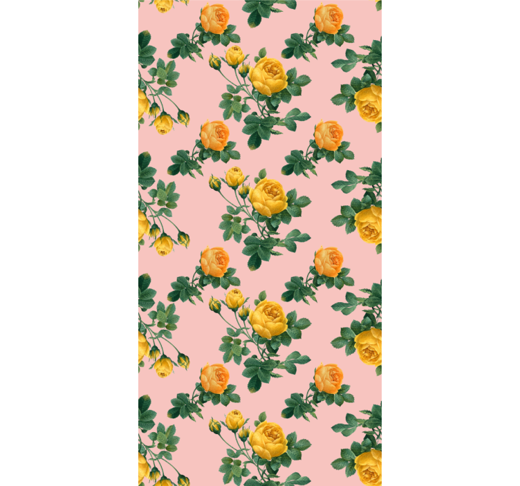 Yellow Rose Patterns flowers wallpaper - TenStickers
