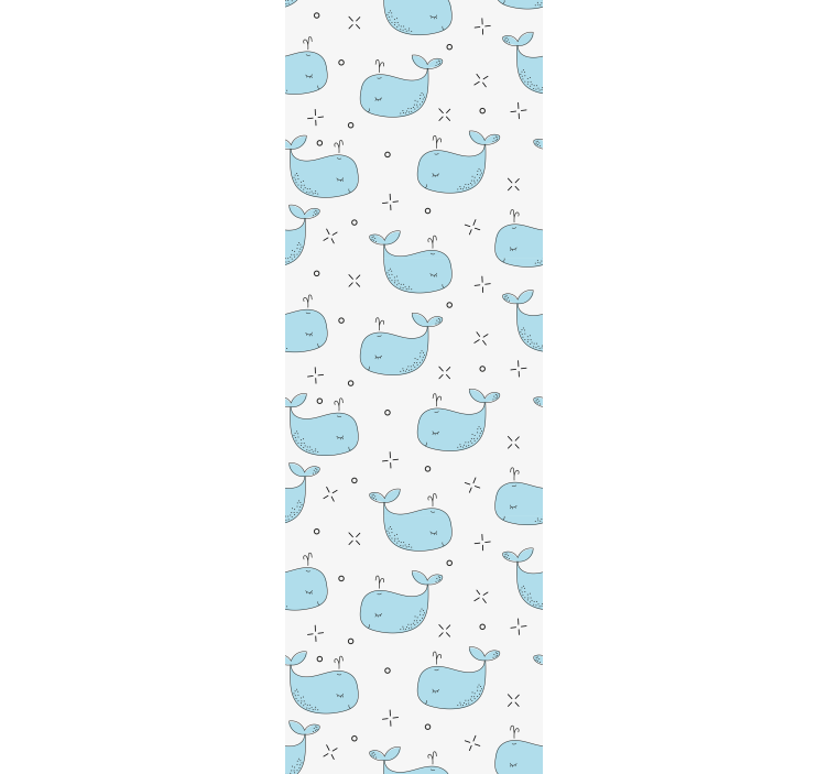 Blue baby whales wallpaper childrens room - TenStickers