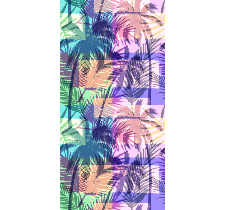 Vintage palm laves wallpaper of a tree - TenStickers