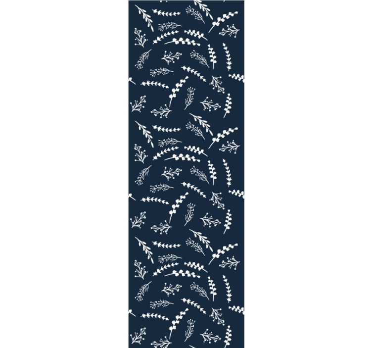 Delicate blue pattern leaves wallpaper - TenStickers