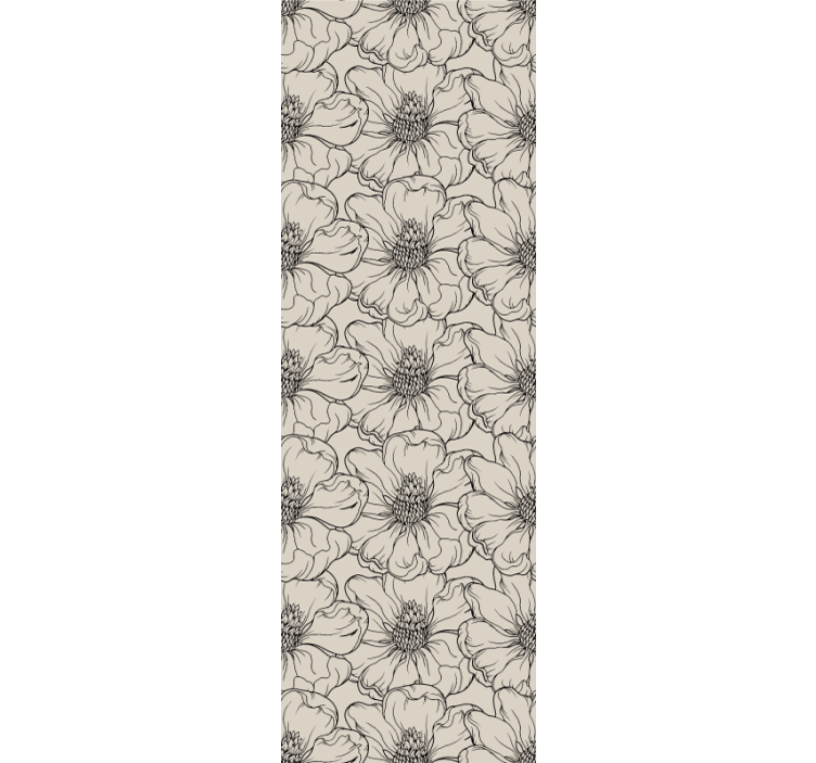 Black and beige magonilia flower wallpaper - TenStickers