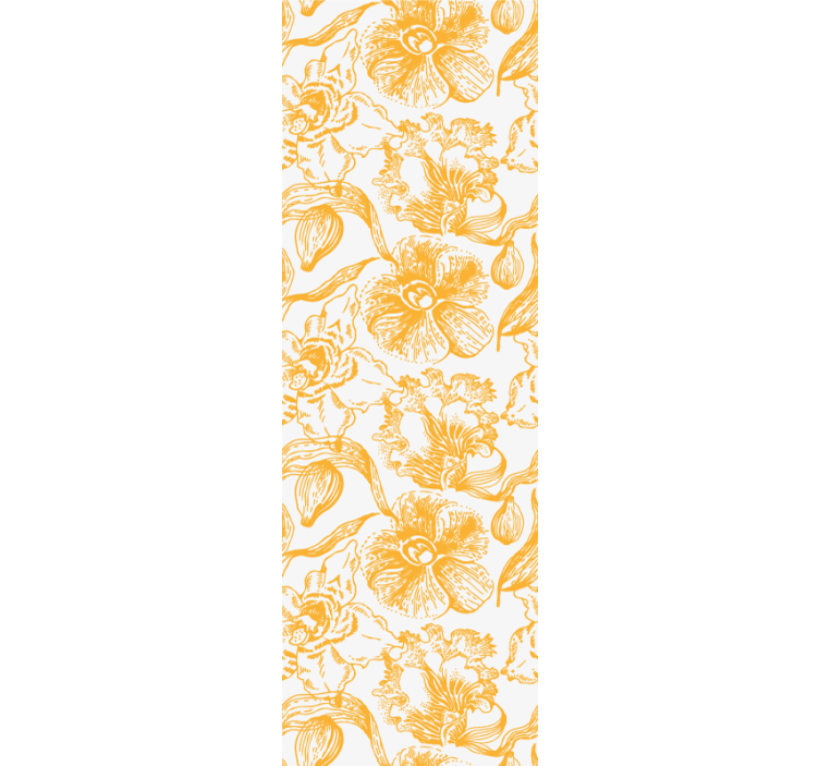 Yellow orchids flower pattern Office Wallpaper - TenStickers