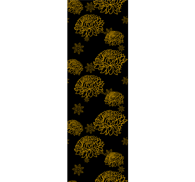 Floral wallpaper in golden floral pattern - TenStickers