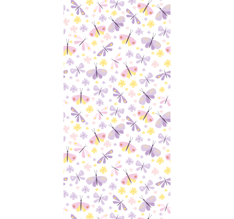 Purple painted butterfly pattern teen wallpaper - TenStickers